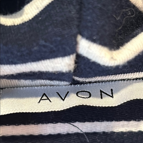 Striped Navy Sweater with Cowl Neck - Picture 2 of 2